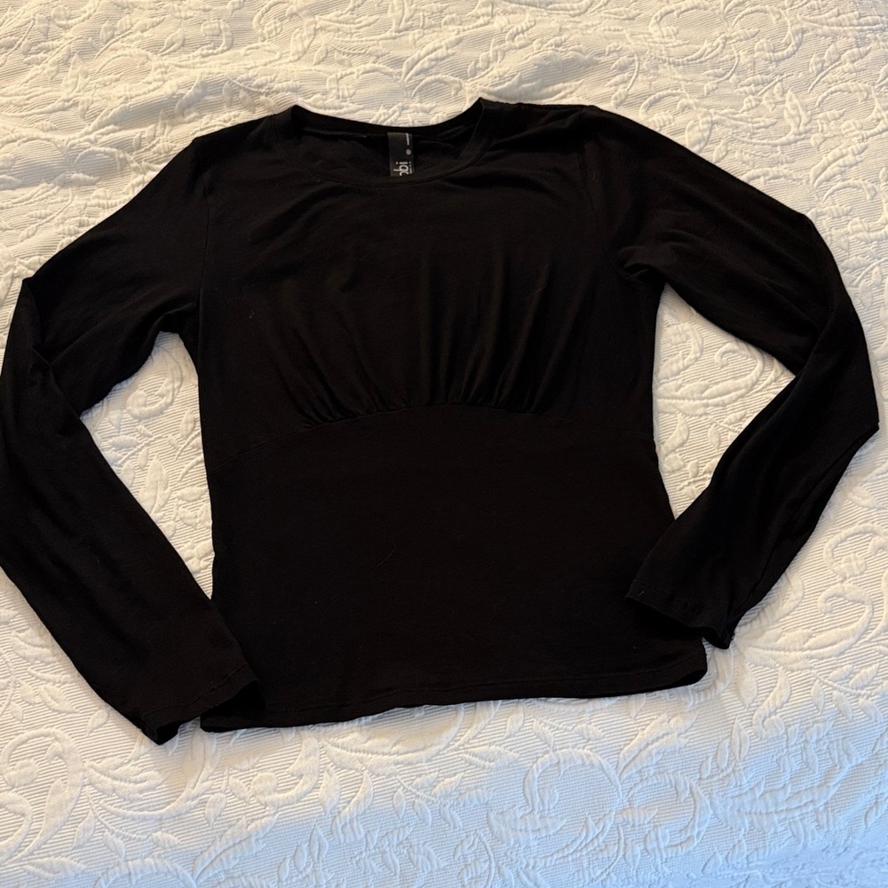 .bobi Empire Seam Detail Black Long Sleeve Top Medium NWOT - Picture 4 of 10